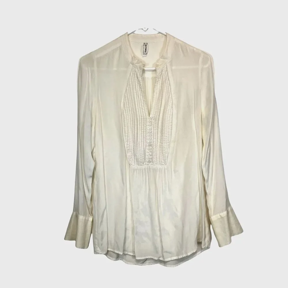 Free People Ivory Colonial Style Long Sleeve Tunic Size Woman's XS